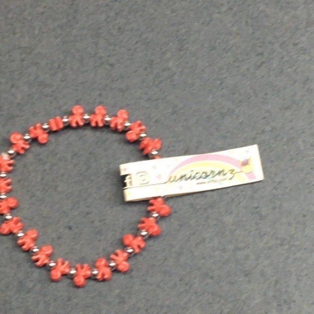 Trrtlz Friendship Unicorn Bracelet Unicornz Pink Salmon Silver Stretch Barbie